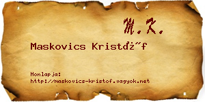 Maskovics Kristóf névjegykártya